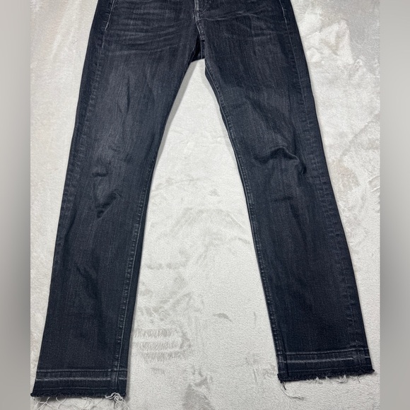 Rag & Bone DRE Capri Concrete Faded Black Boho Raw Hem Zip Fly Jeans Size 27 - Picture 4 of 16